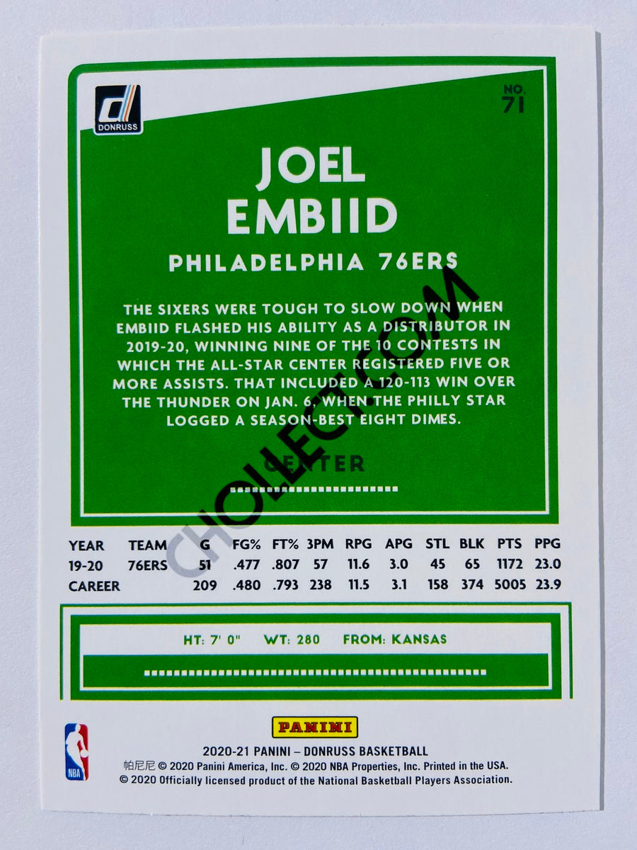 Joel Embiid - Philadelphia 76ers 2020-21 Panini Donruss #71