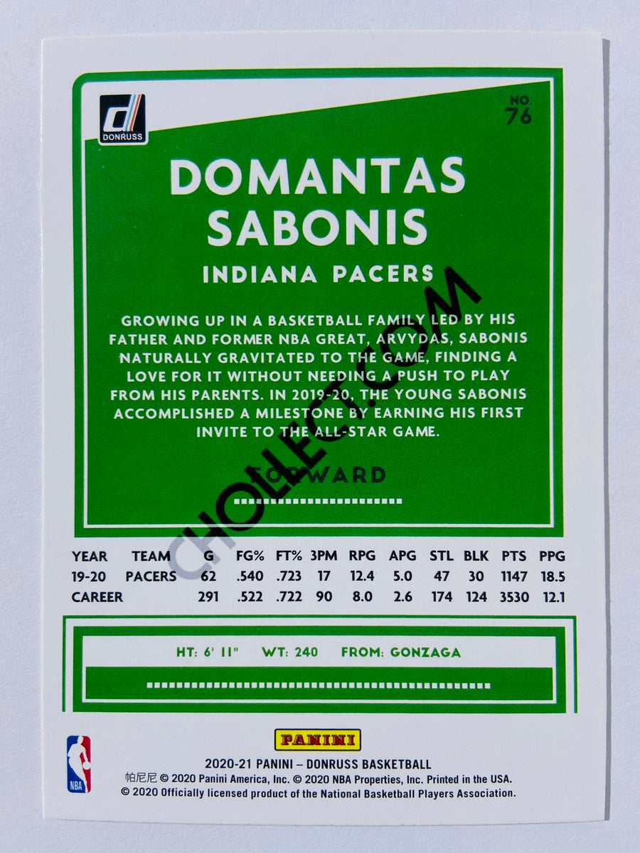 Domantas Sabonis - Indiana Pacers 2020-21 Panini Donruss #76