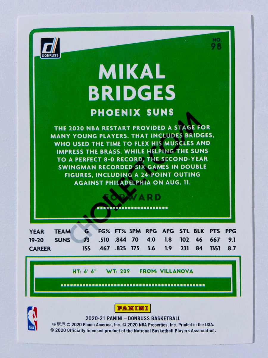 Mikal Bridges - Phoenix Suns 2020-21 Panini Donruss #98