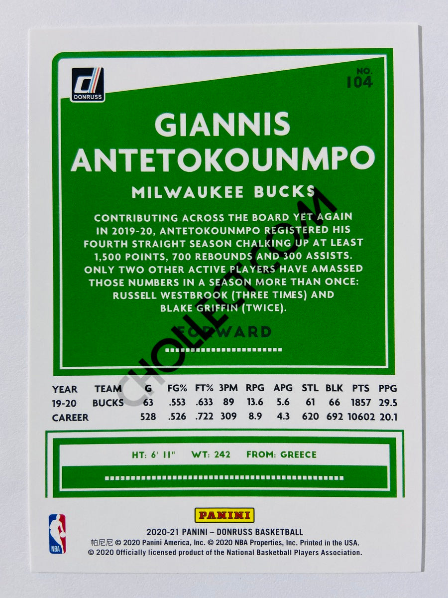 Giannis Antetokounmpo - Milwaukee Bucks 2020-21 Panini Donruss #104