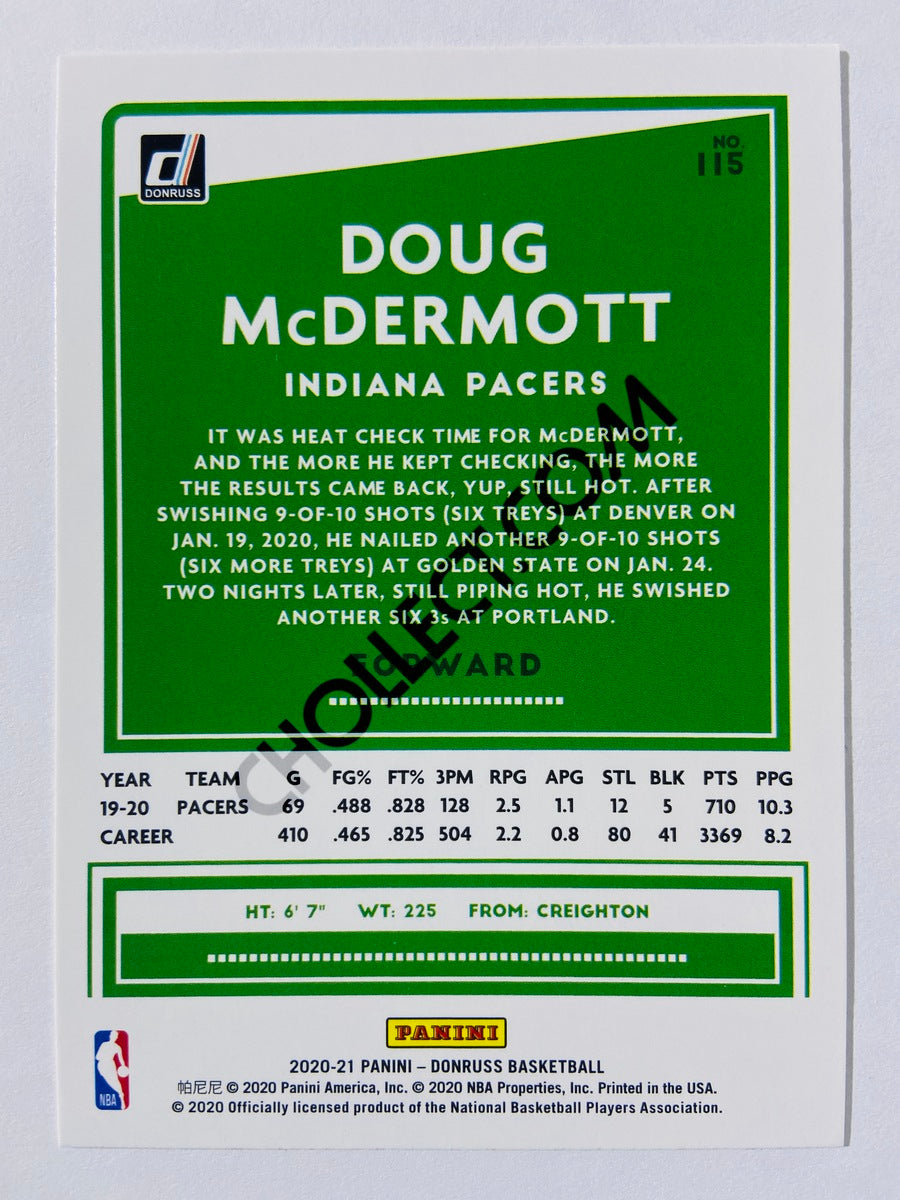 Doug McDermott - Indiana Pacers 2020-21 Panini Donruss #115