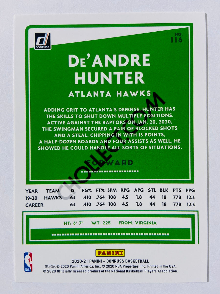 De'Andre Hunter - Atlanta Hawks 2020-21 Panini Donruss #116