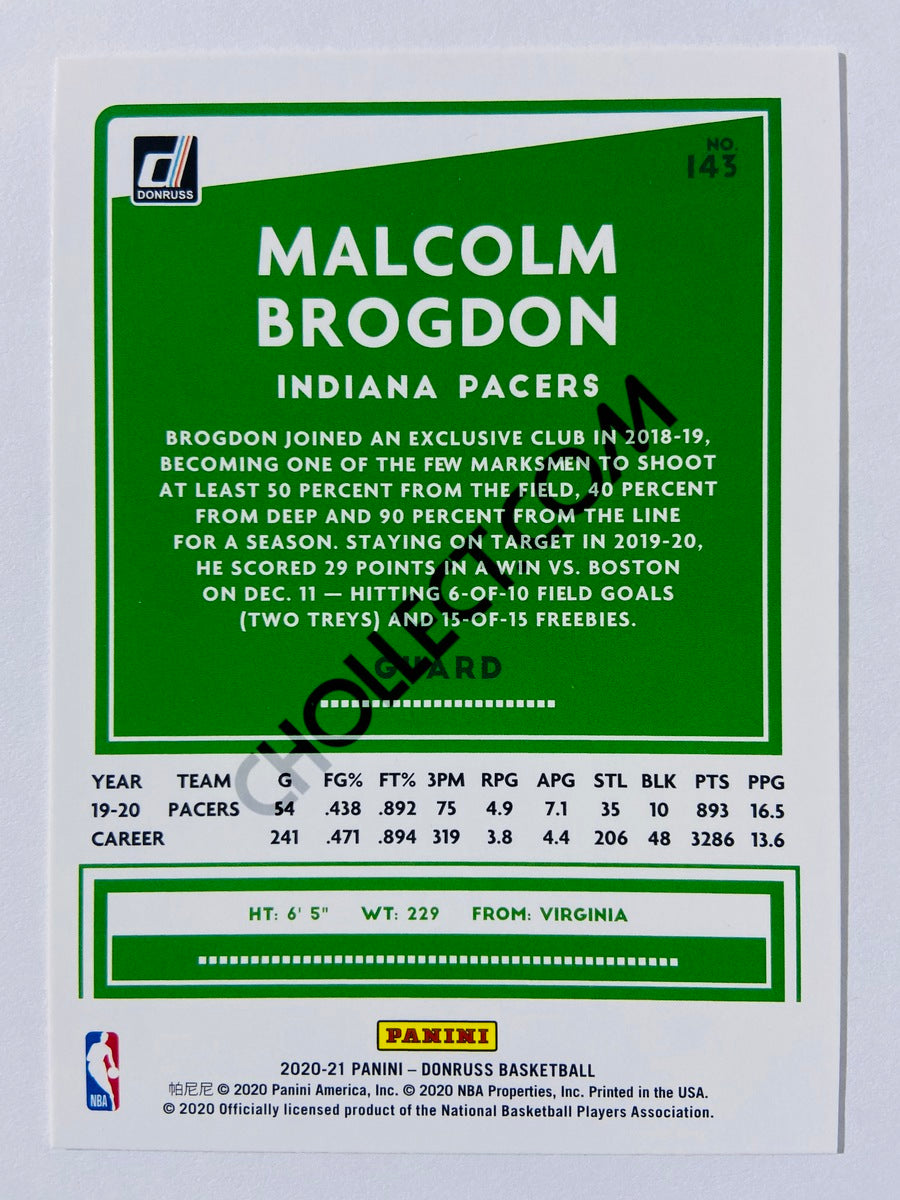 Malcolm Brogdon - Indiana Pacers 2020-21 Panini Donruss #143