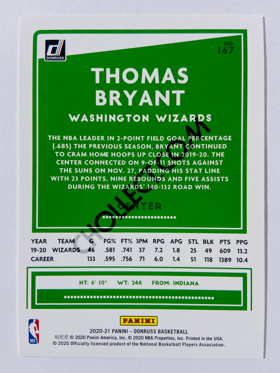 Thomas Bryant - Washington Wizards 2020-21 Panini Donruss #167
