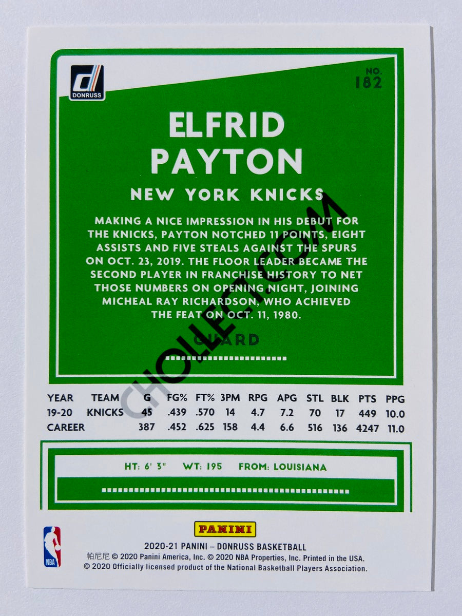 Elfrid Payton - New York Knicks 2020-21 Panini Donruss #182