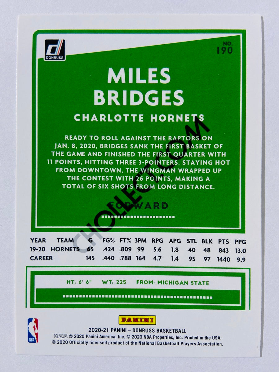 Miles Bridges - Charlotte Hornets 2020-21 Panini Donruss #190