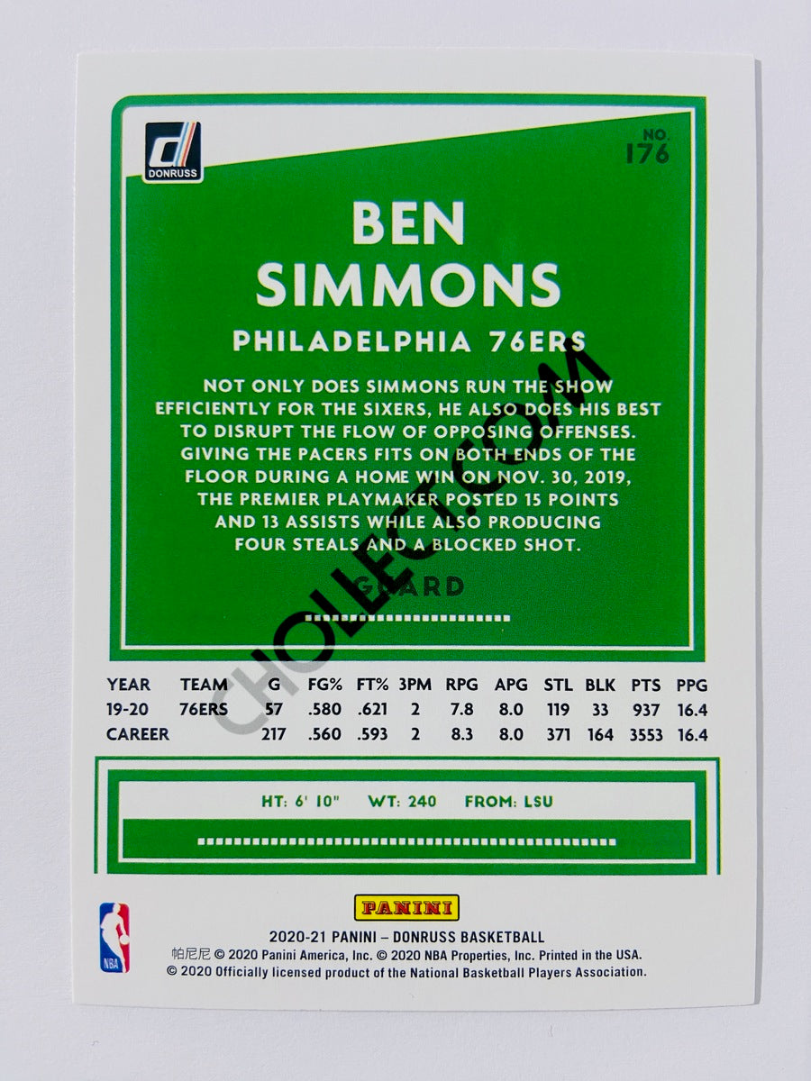 Ben Simmons – Philadelphia 76ers 2020-21 Panini Donruss Orange Laser Parallel #176