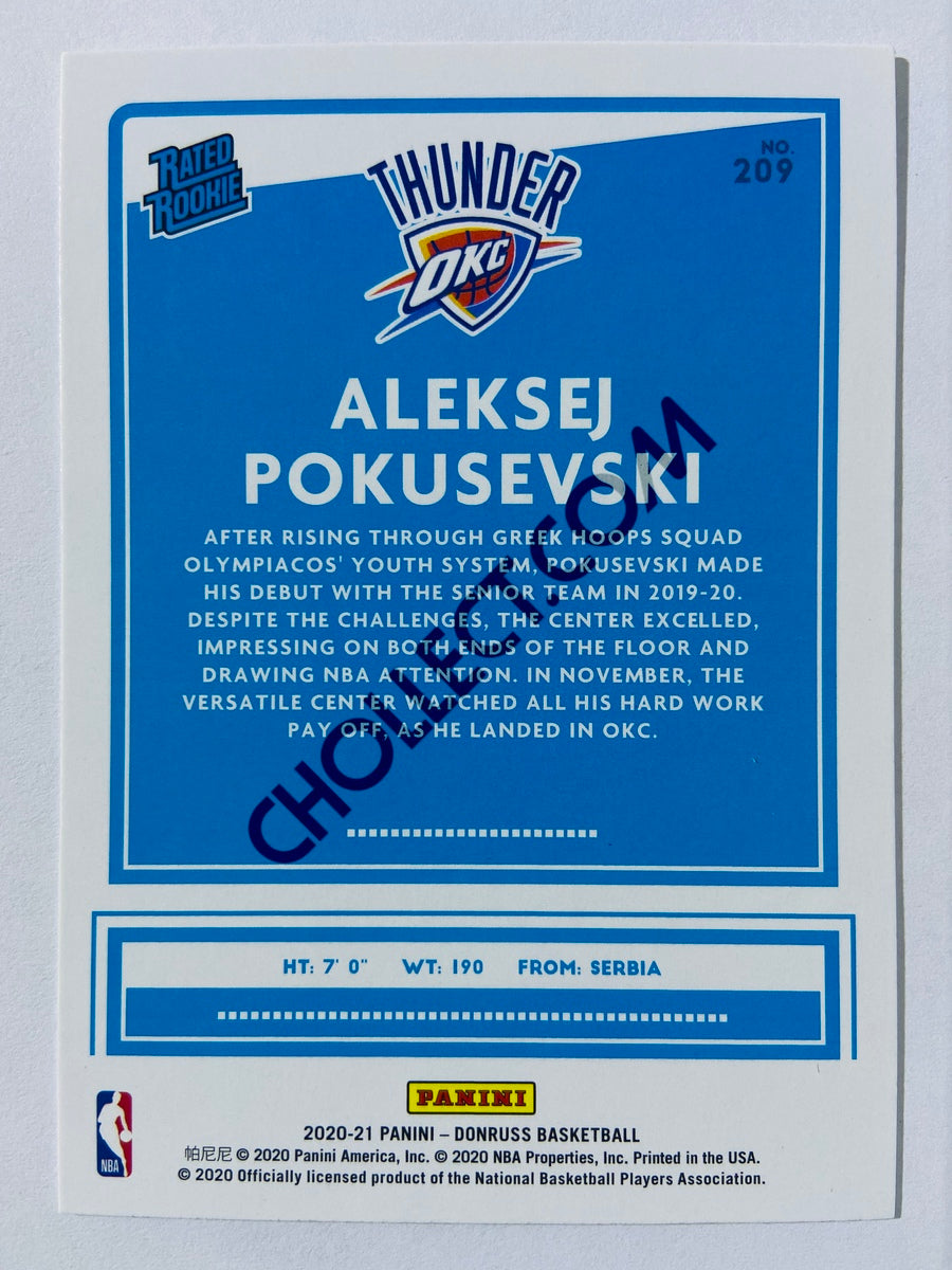 Aleksej Pokusevski - Oklahoma City Thunder 2020-21 Panini Donruss Rated Rookie #209