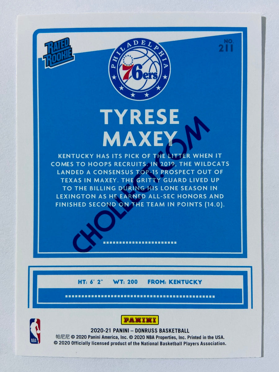 Tyrese Maxey - Philadelphia 76ers 2020-21 Panini Donruss Rated Rookie #211