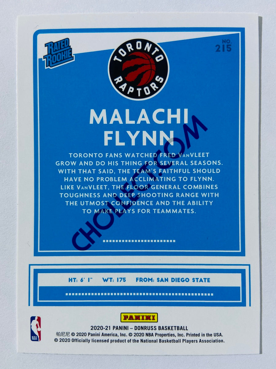 Malachi Flynn - Toronto Raptors 2020-21 Panini Donruss Rated Rookie #215