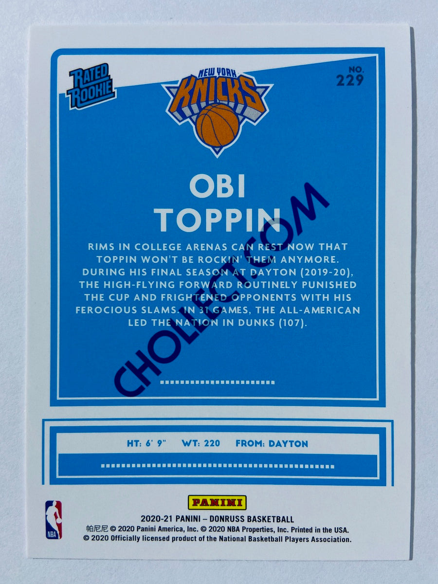 Obi Toppin - New York Knicks 2020-21 Panini Donruss Rated Rookie #229