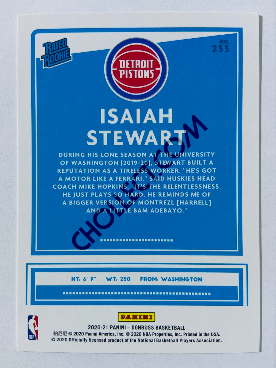 Isaiah Stewart - Detroit Pistons 2020-21 Panini Donruss Rated Rookie #233