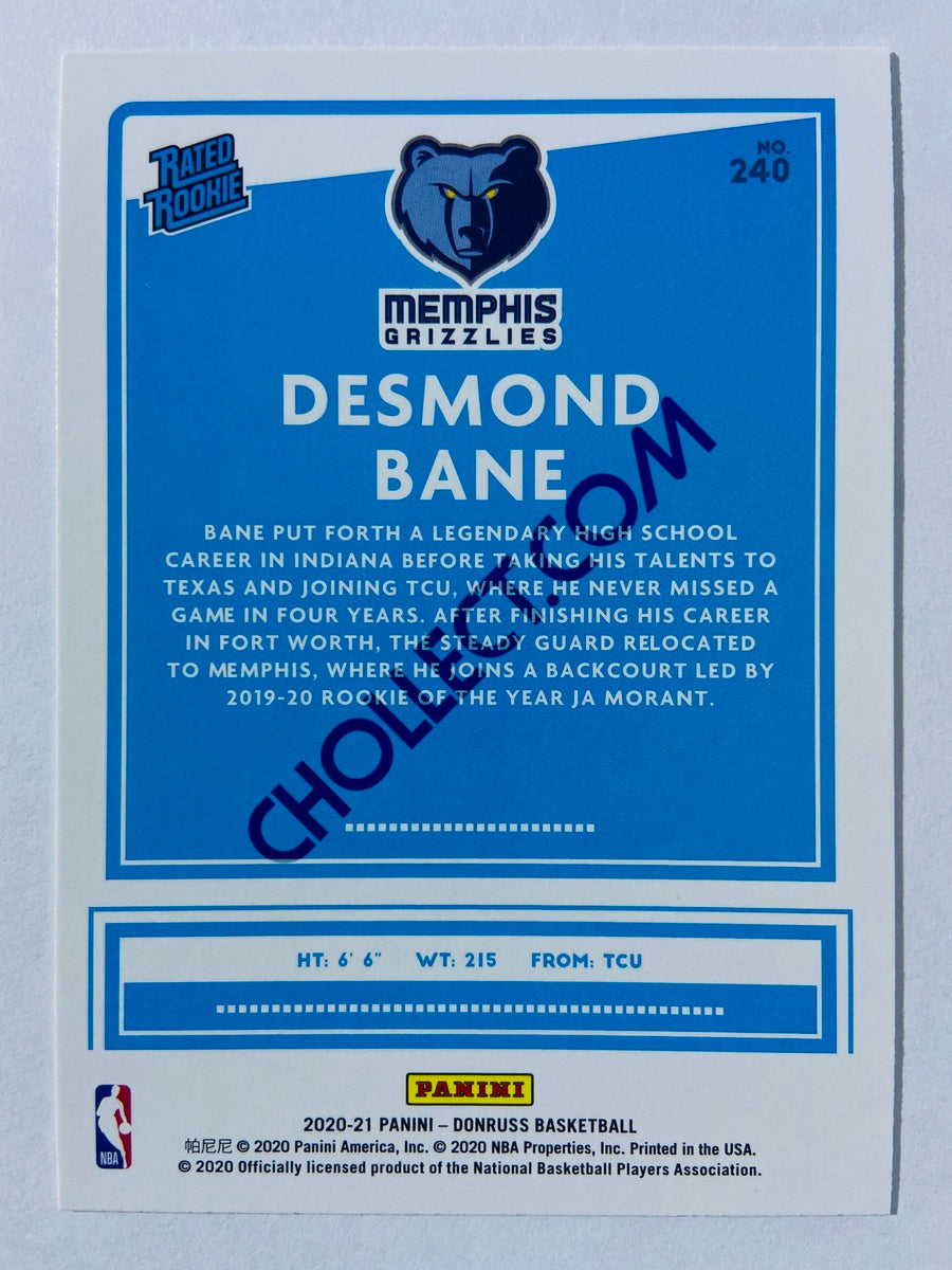 Desmond Bane - Memphis Grizzlies 2020-21 Panini Donruss Rated Rookie #240