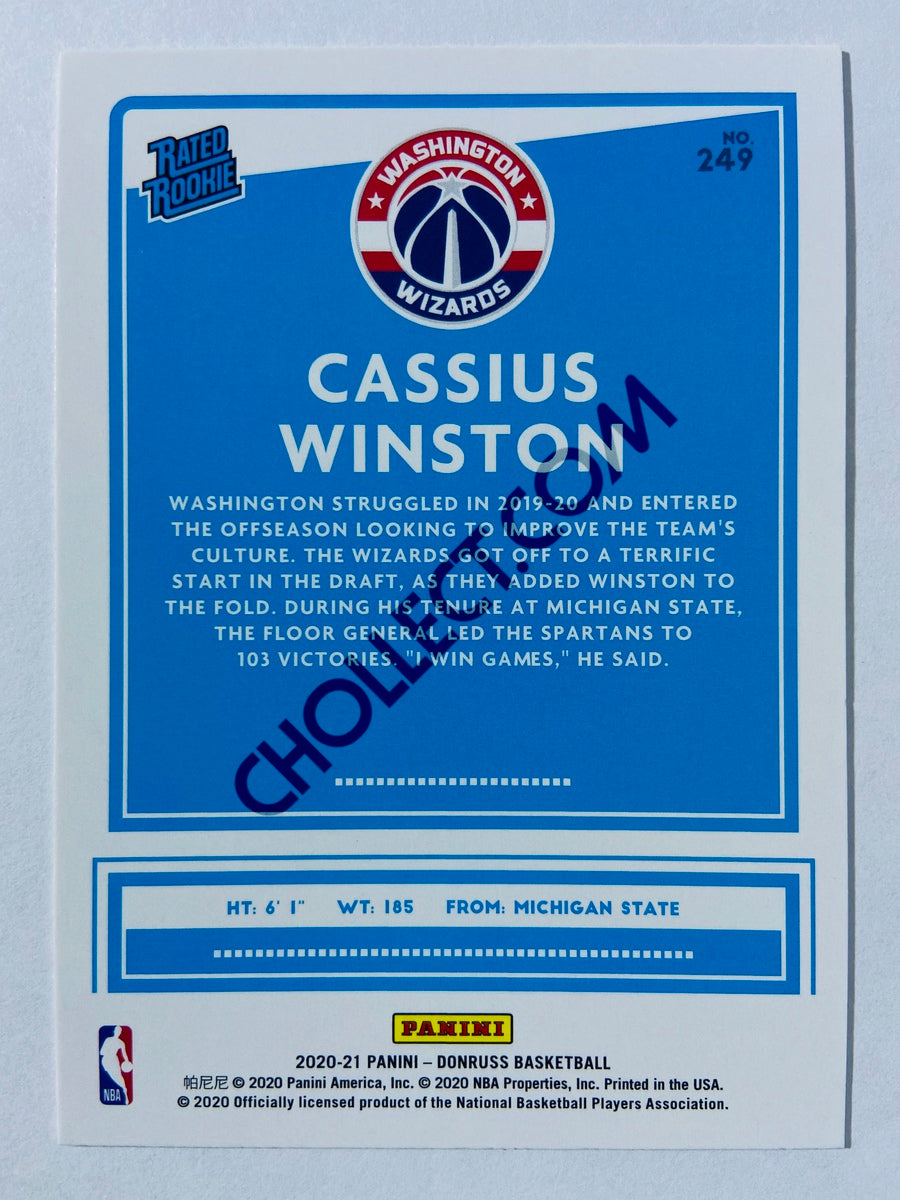 Cassius Winston - Washington Wizards 2020-21 Panini Donruss Rated Rookie #249