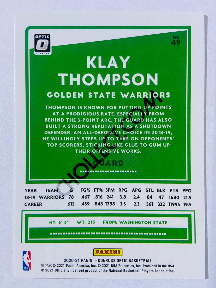 Klay Thompson - Golden State Warriors 2020-21 Panini Donruss Optic #49