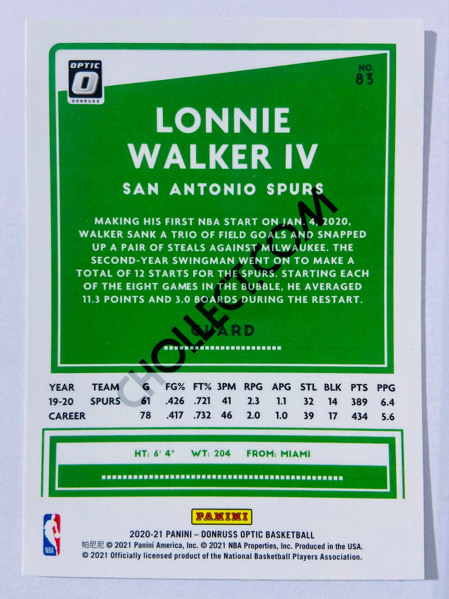 Lonnie Walker IV - San Antonio Spurs 2020-21 Panini Donruss Optic #83