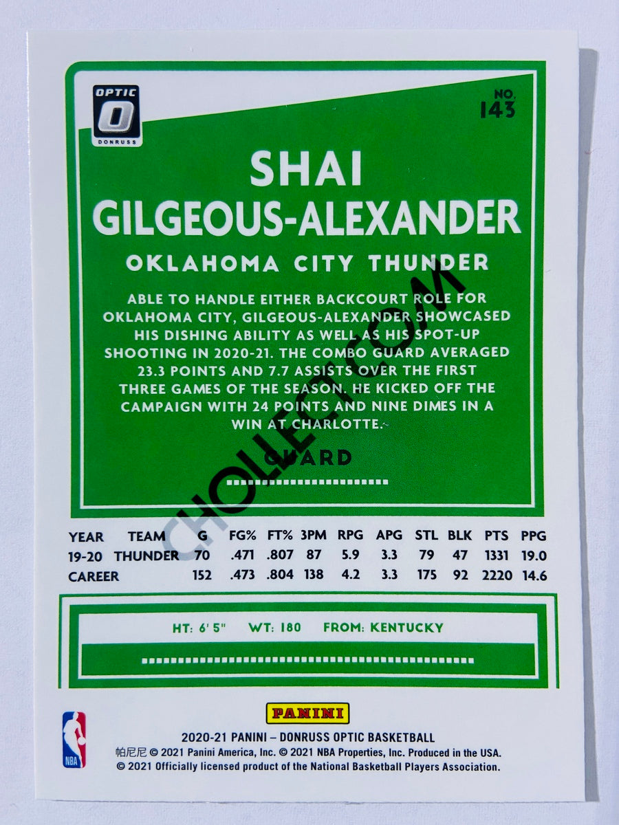 Shai Gilgeous-Alexander - Oklahoma City Thunder 2020-21 Panini Donruss Optic #143