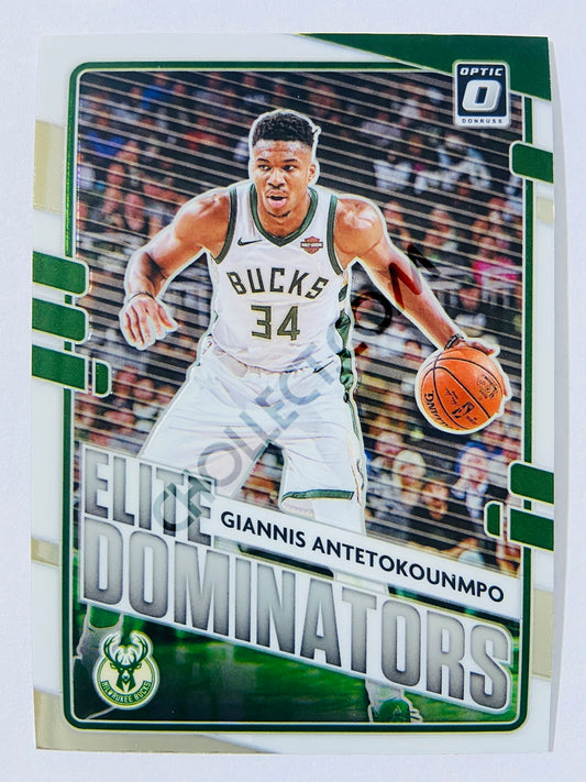 Giannis Antetokounmpo - Milwaukee Bucks 2020-21 Panini Donruss Optic Elite Dominators Insert #12