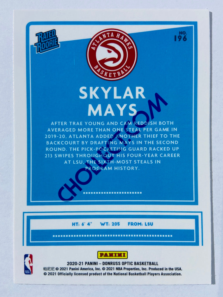 Skylar Mays - Atlanta Hawks 2020-21 Panini Donruss Optic Rated Rookie #196