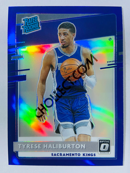 Tyrese Haliburton - Sacramento Kings 2020-21 Panini Donruss Optic Rated Rookie Purple Parallel #162