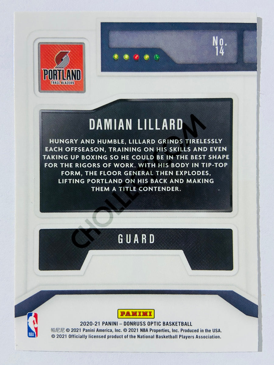 Damian Lillard - Portland Trail Blazers 2020-21 Panini Donruss Optic T-Minus 3.2.1. #14