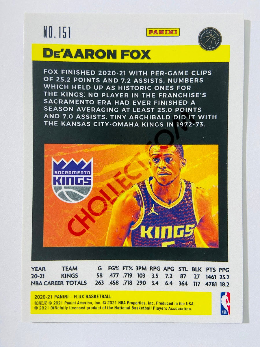 De'Aaron Fox - Sacramento Kings 2020-21 Panini Flux #151