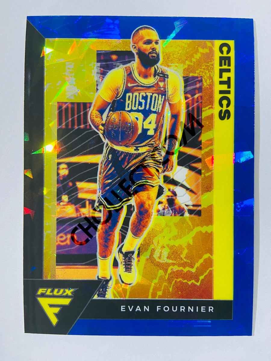 Evan Fournier - Boston Celtics 2020-21 Panini Flux Blue Cracked Ice Parallel #11