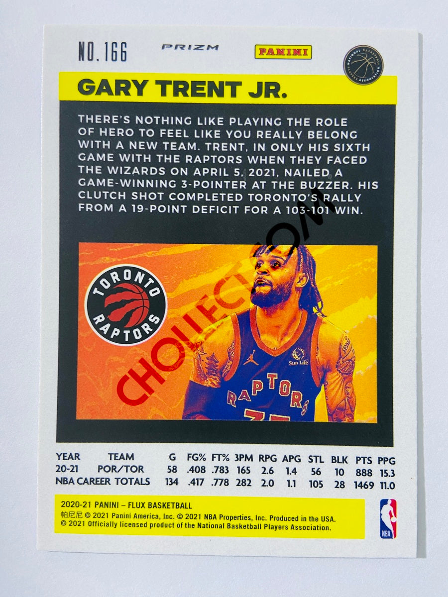 Gary Trent Jr. - Toronto Raptors 2020-21 Panini Flux Blue Cracked Ice Parallel #166