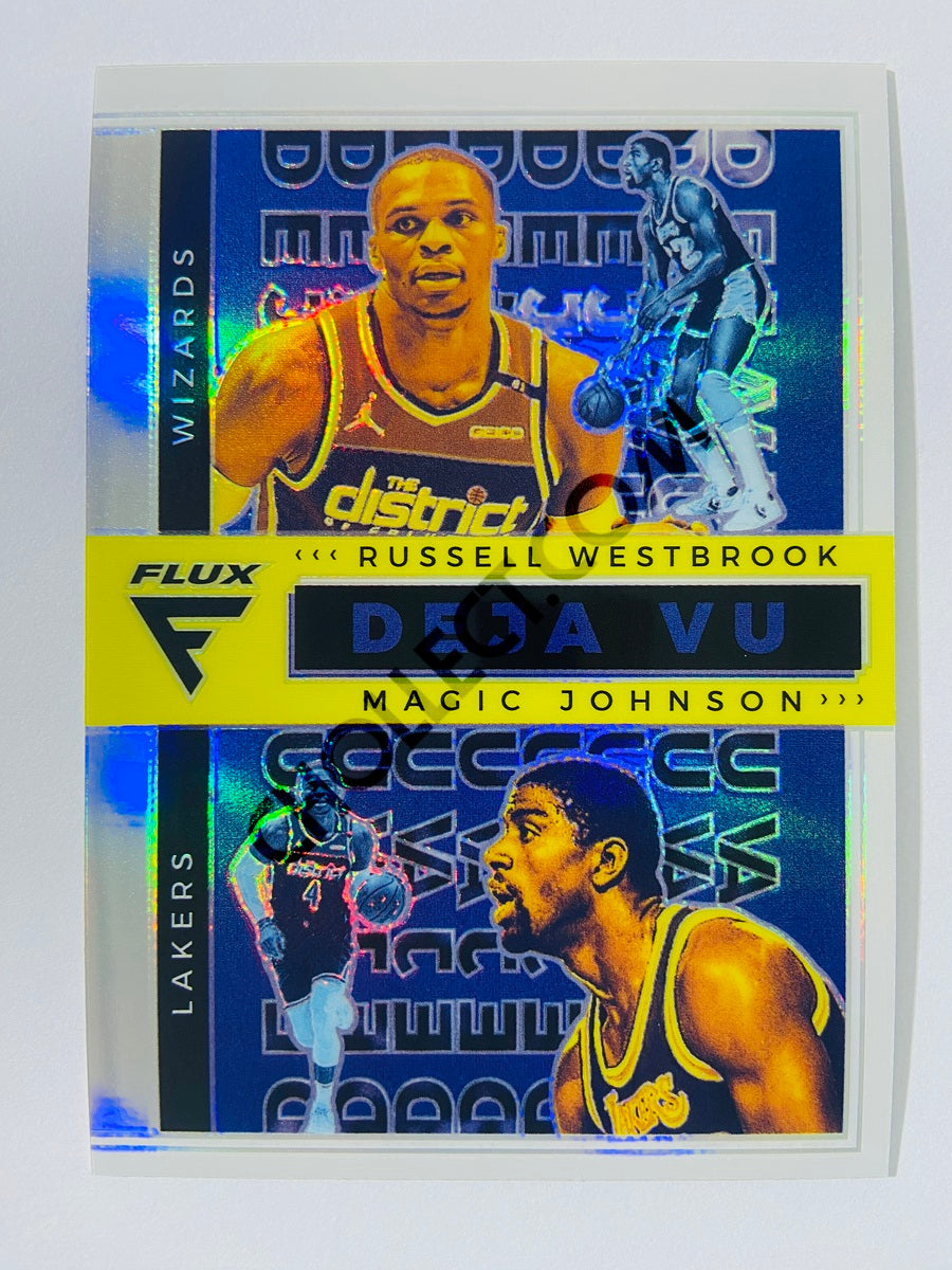 Magic Johnson / Russell Westbrook - Los Angeles Lakers / Washington Wizards 2020-21 Panini Flux Deja Vu Insert Silver Parallel #5