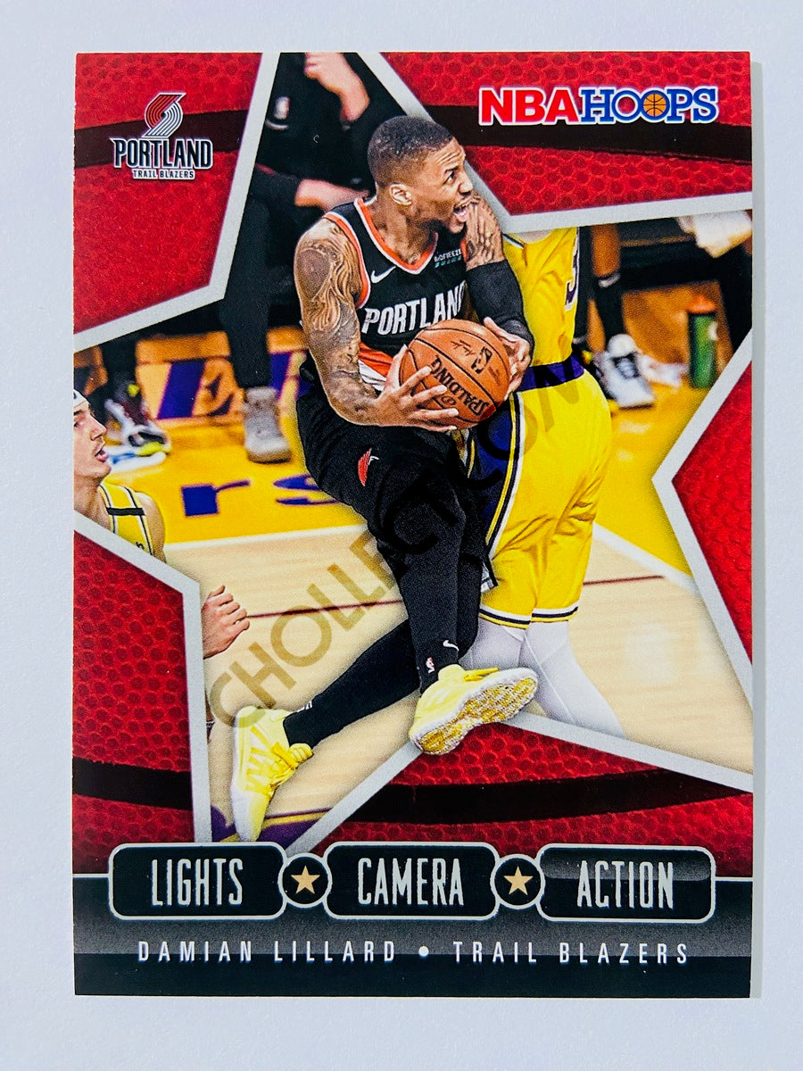 Damian Lillard – Portland Trail Blazers 2020-21 Panini Hoops Lights, Camera, Action Insert #17