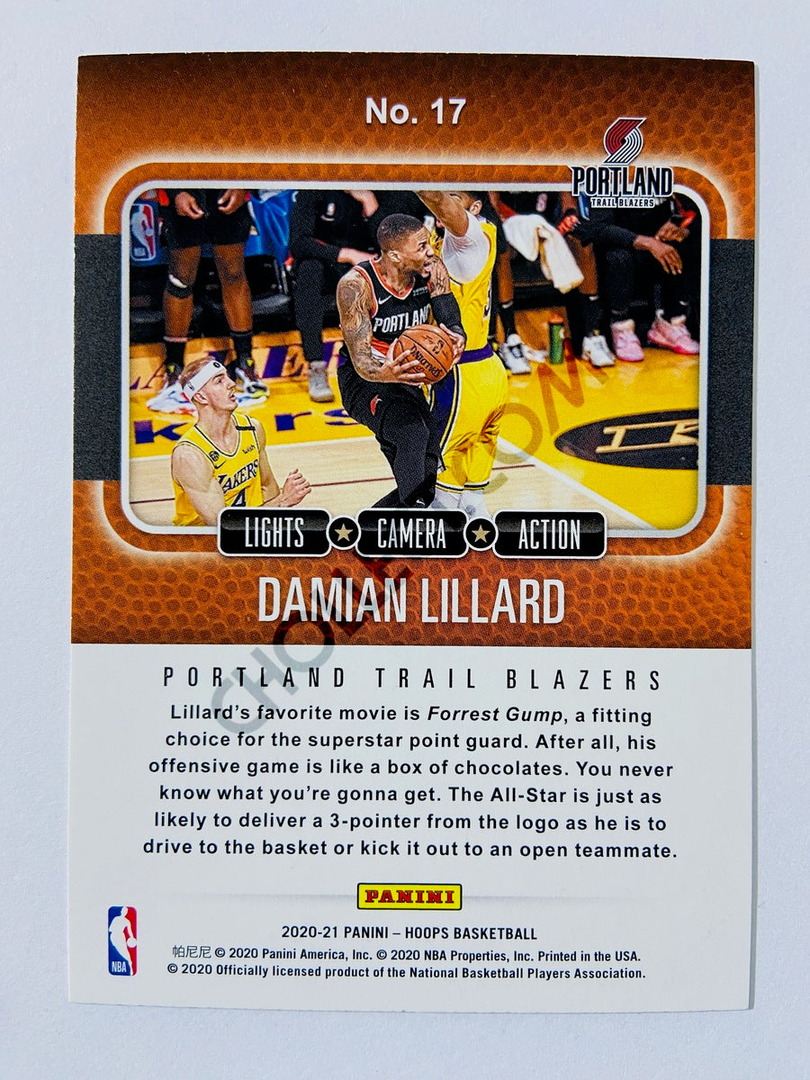 Damian Lillard – Portland Trail Blazers 2020-21 Panini Hoops Lights, Camera, Action Insert #17