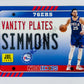 Ben Simmons – Philadelphia 76ers 2020-21 Panini Hoops Vanity Plates #20