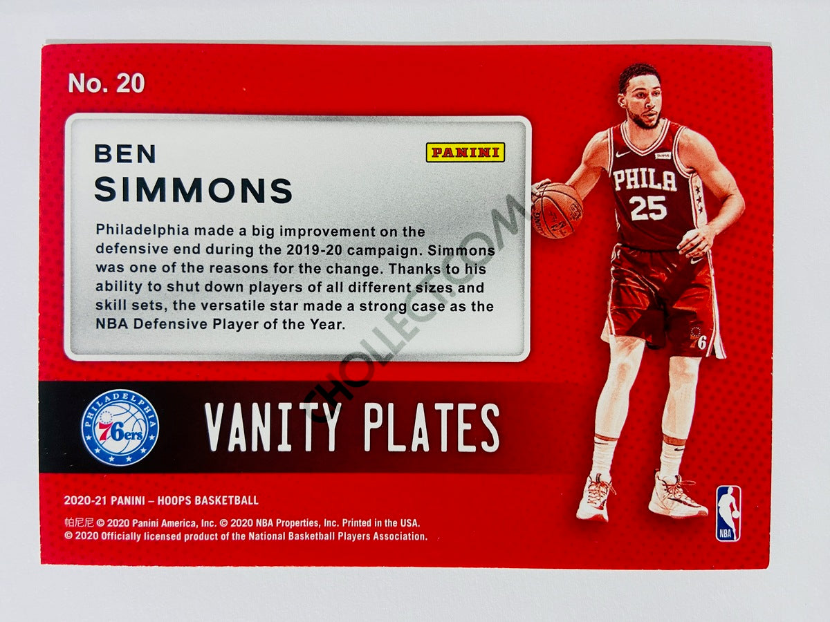 Ben Simmons – Philadelphia 76ers 2020-21 Panini Hoops Vanity Plates #20