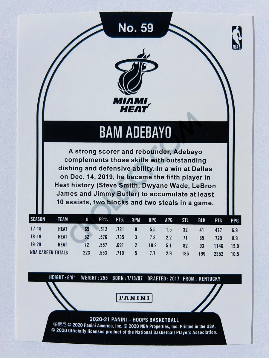 Bam Adebayo - Miami Heat 2020-21 Panini Hoops #59