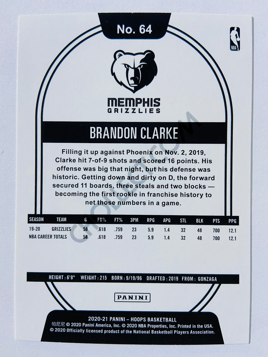 Brandon Clarke - Memphis Grizzlies 2020-21 Panini Hoops #64