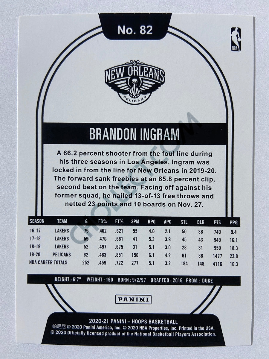 Brandon Ingram - New Orleans Pelicans 2020-21 Panini Hoops #82