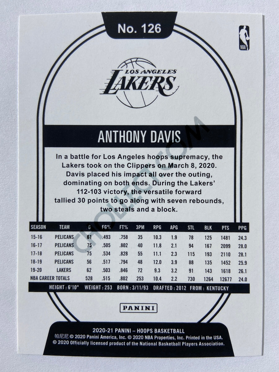 Anthony Davis - Los Angeles Lakers 2020-21 Panini Hoops #126