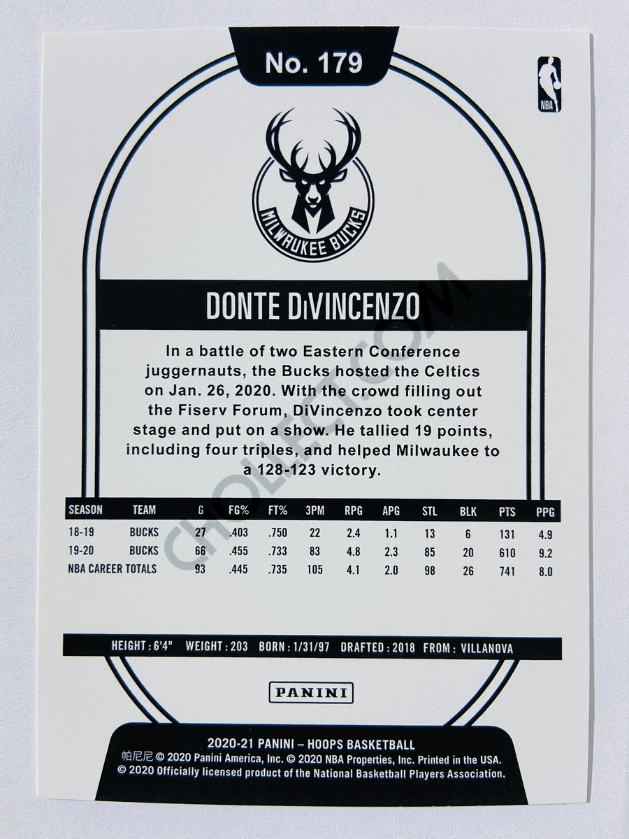 Donte DiVincenzo - Milwaukee Bucks 2020-21 Panini Hoops #179