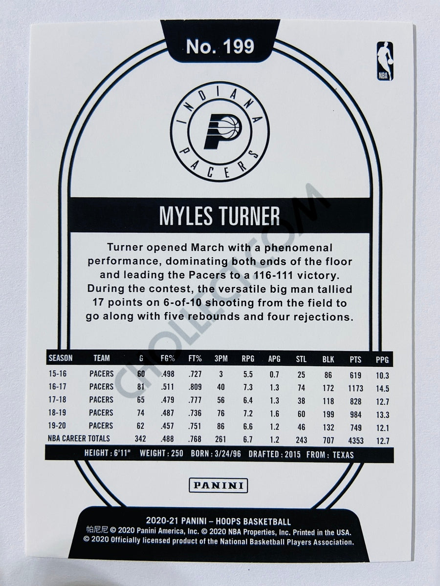 Myles Turner - Indiana Pacers 2020-21 Panini Hoops #199