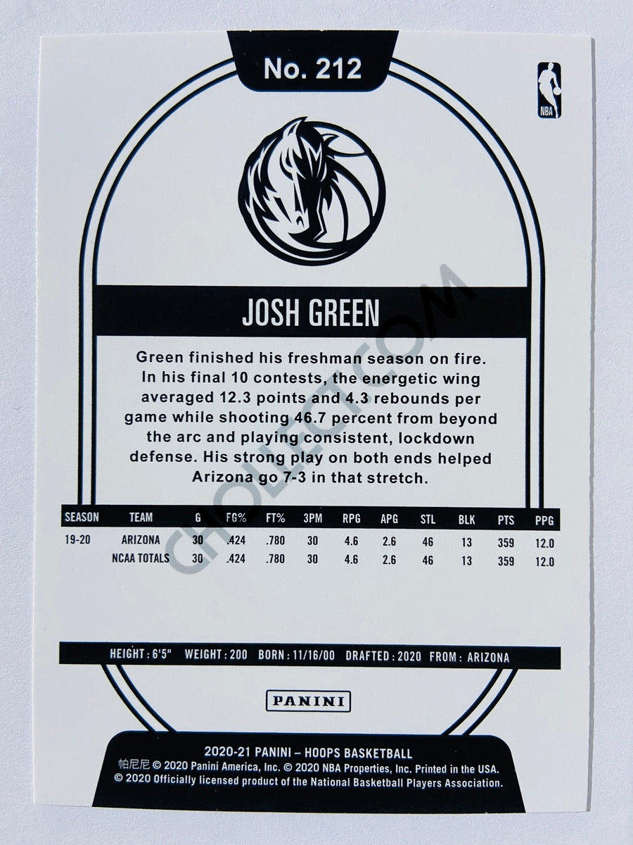 Josh Green - Dallas Mavericks 2020-21 Panini Hoops RC Rookie #212