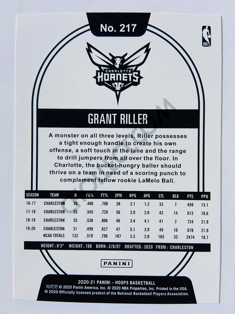 Grant Riller - Charlotte Hornets 2020-21 Panini Hoops RC Rookie #217