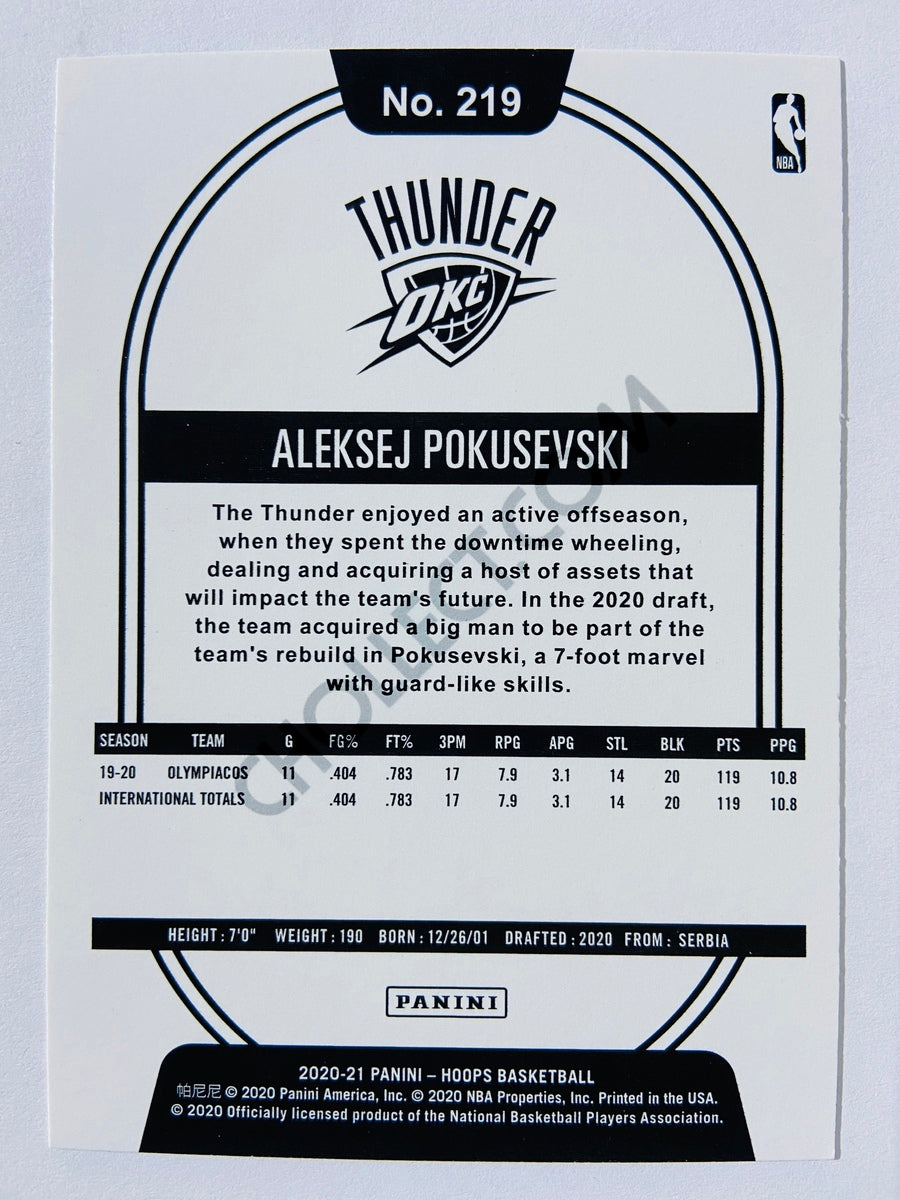 Aleksej Pokusevski - Oklahoma City Thunder 2020-21 Panini Hoops RC Rookie #219