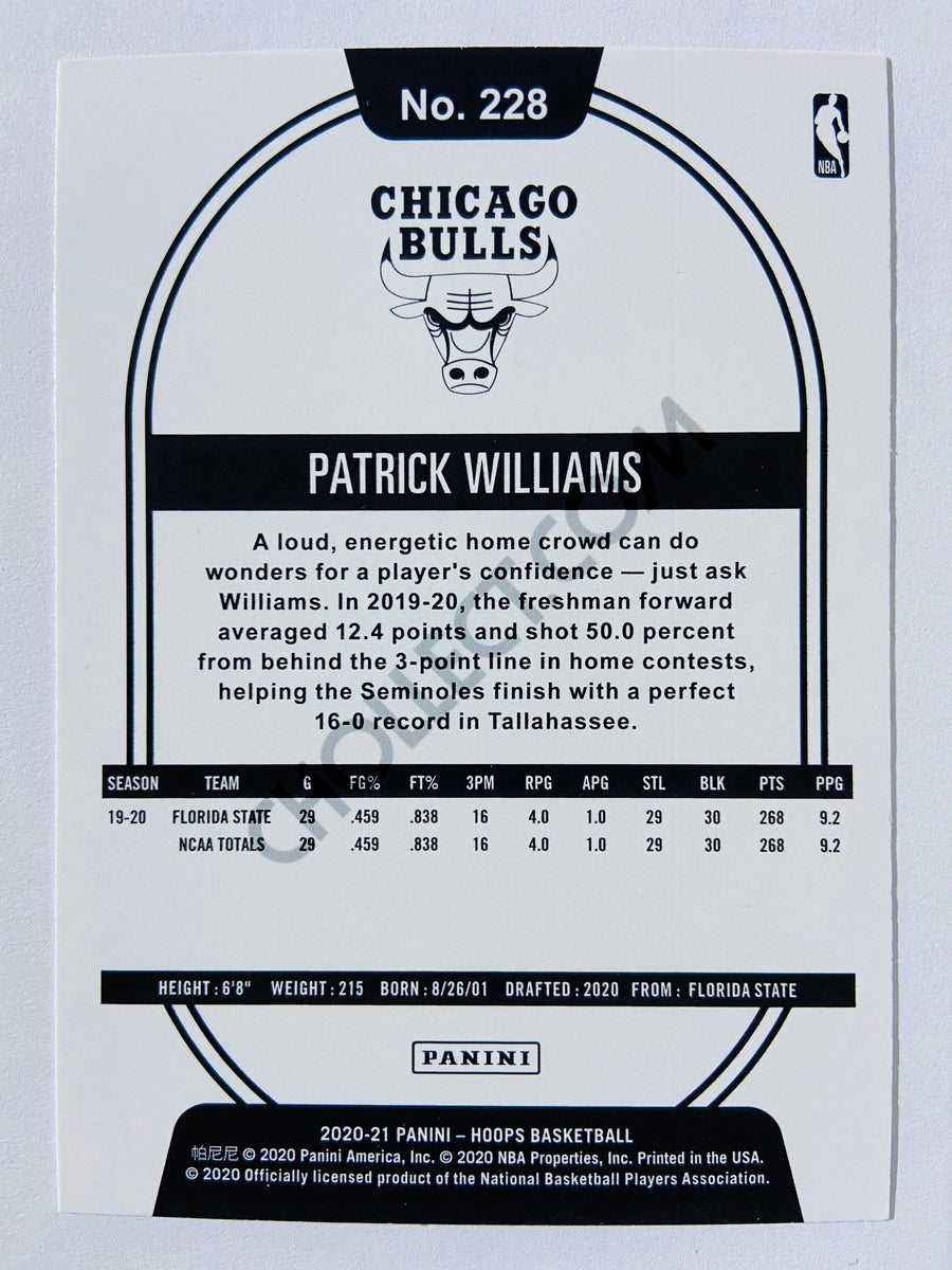 Patrick Williams - Chicago Bulls 2020-21 Panini Hoops RC Rookie #228