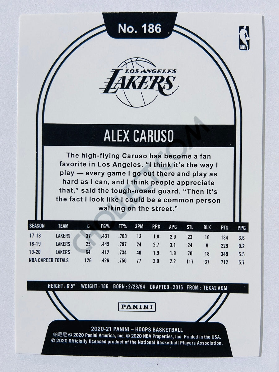 Alex Caruso - Los Angeles Lakers 2020-21 Panini Hoops Teal Explosion Parallel #186