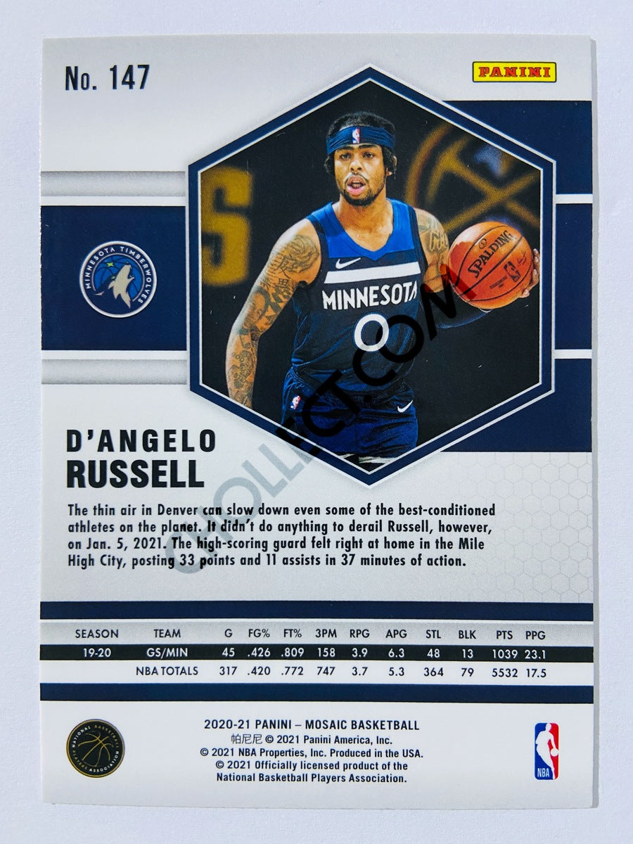 D'Angelo Russell – Minnesota Timberwolves 2020-21 Panini Mosaic #147