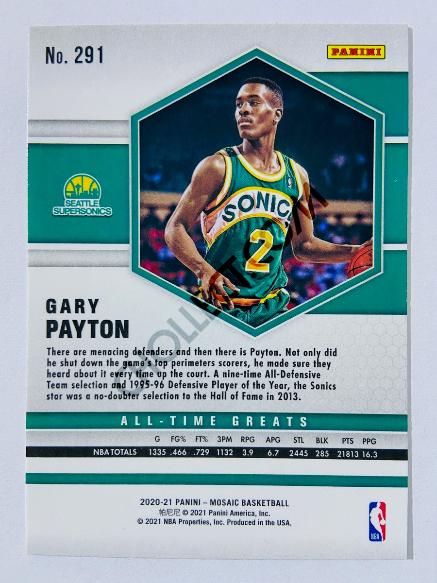 Gary Payton – Seattle Supersonics 2020-21 Panini Mosaic All Time Greats #291