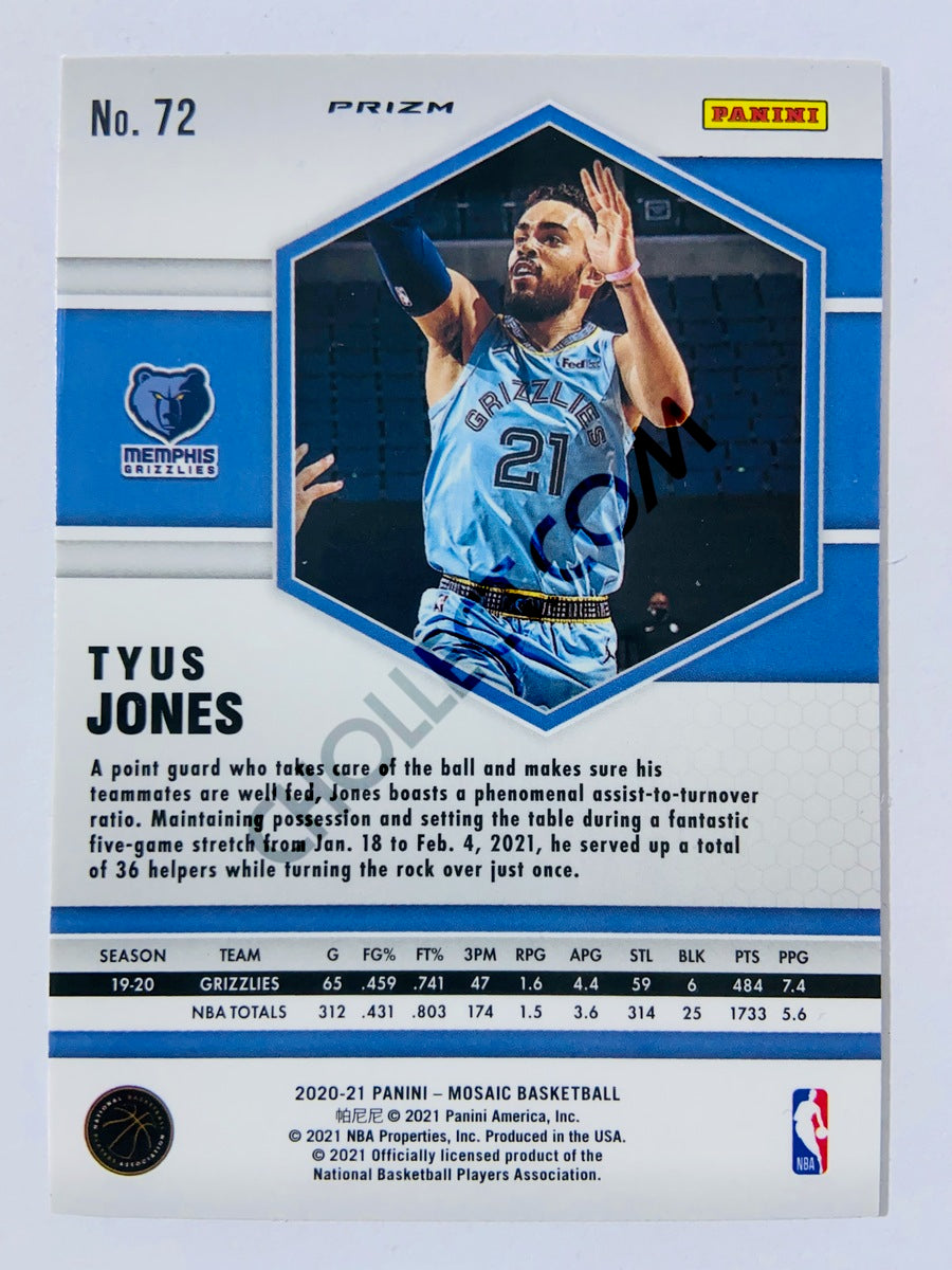 Tyus Jones – Memphis Grizzlies 2020-21 Panini Mosaic Green Parallel #72