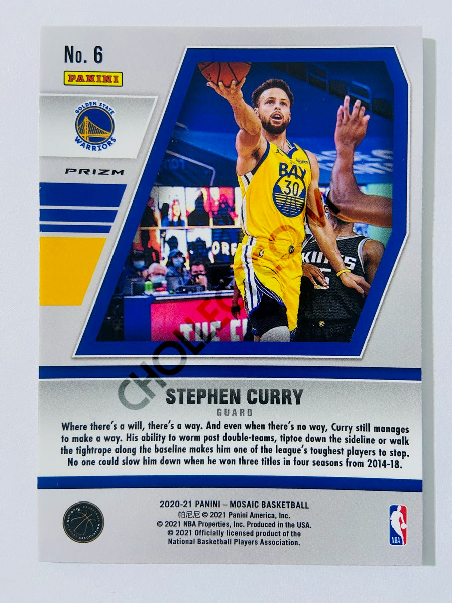 Stephen Curry – Golden State Warriors 2020-21 Panini Mosaic Will to Win Mosaic Prizm Parallel #6