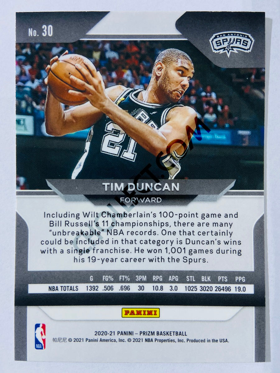 Tim Duncan - San Antonio Spurs 2020-21 Panini Prizm #30