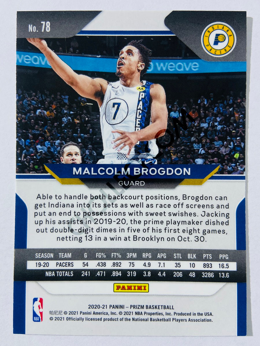 Malcolm Brogdon Indiana Pacers 2020-21 Panini Prizm #78 –